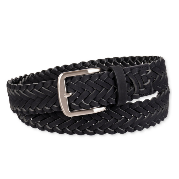 Club Room Men Faux-Suede Braided Belt Black Size L (38-40) - Picture 1 of 1
